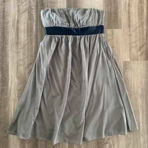 Gap Strapless Babydoll Dress - Gray/Navy, Size 10